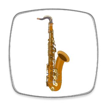 Saxophon - Viereckiger Kühlschrankmagnet - Weiß - Vorne