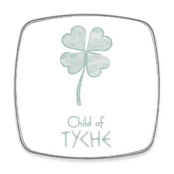 Child of Tyche – Percy Jackson inspired design - Square fridge magnet - white - Front