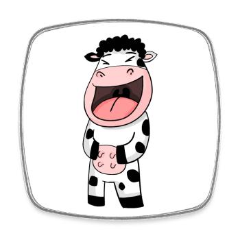 Cow laughs - Square fridge magnet - white - Front