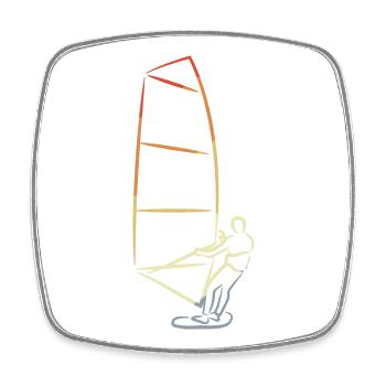 Vintage Windsurfers - Square fridge magnet - white - Front