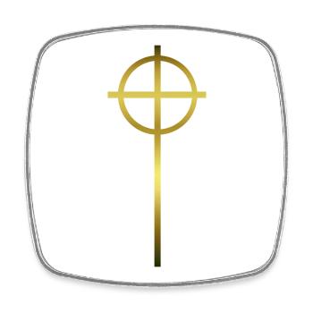 Celtic Cross Gold - Viereckiger Kühlschrankmagnet - Weiß - Vorne