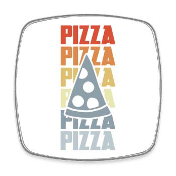 Retro Pizza - Square fridge magnet - white - Front