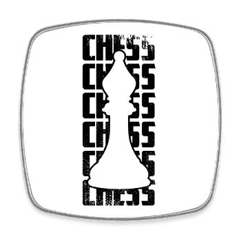 Schach - Viereckiger Kühlschrankmagnet - Weiß - Vorne