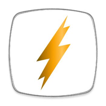 Lightning Bolt - Square fridge magnet - white - Front