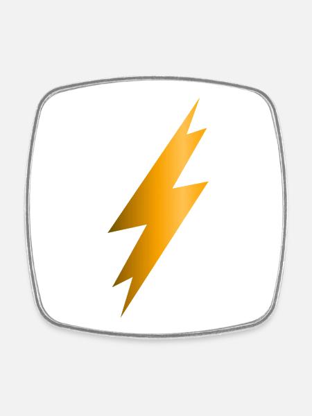 Lightning Bolt - Square fridge magnet - white