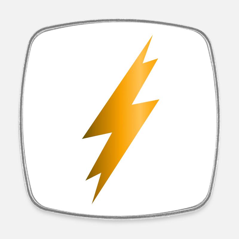 Lightning Bolt - Square fridge magnet - white