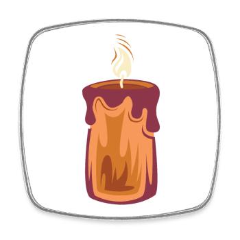 Kerze Weihnachten Licht Illustration 1. Advent - Viereckiger Kühlschrankmagnet - Weiß - Vorne