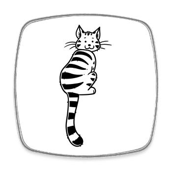 Cartoon Kitten - Viereckiger Kühlschrankmagnet - Weiß - Vorne