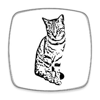 Katze Kätzchen Tigerkatze Katzenshirt Geschenk - Viereckiger Kühlschrankmagnet - Weiß - Vorne