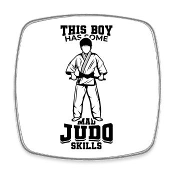 Judo Boy - Square fridge magnet - white - Front