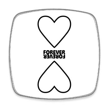 Herz Forever gespiegelt Paar Beziehung Motiv - Viereckiger Kühlschrankmagnet - Weiß - Vorne