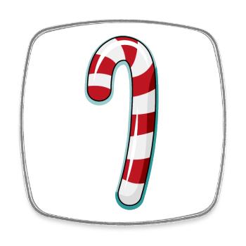 Candy Cane Striped Design - Square fridge magnet - white - Front