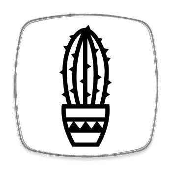 Kaktus Topf Pflanze Liebe stacheln Symbol icon - Viereckiger Kühlschrankmagnet - Weiß - Vorne