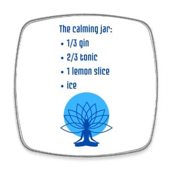 Calming Jar Blue - an ironic and fun print - Square fridge magnet - white - Front