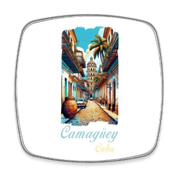 Camagüey Cuba City Travel Design - Square fridge magnet - white - Front