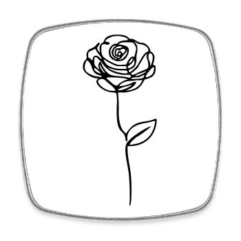 rose - Square fridge magnet - white - Front