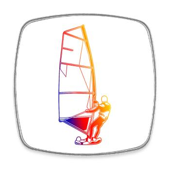 Retro Windsurfer - Square fridge magnet - white - Front
