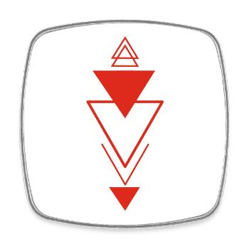 Symbole triangulaire (rouge) - Magnet carré - blanc - Devant