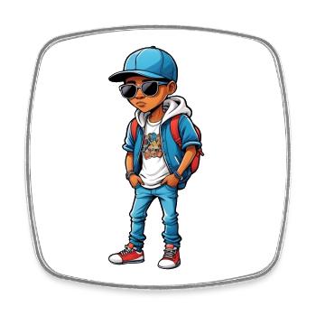 Cool Dessin Animé Adolescent - Magnet carré - blanc - Devant