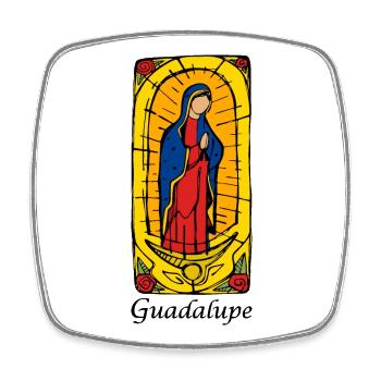 Guadeloupe - Viereckiger Kühlschrankmagnet - Weiß - Vorne