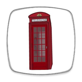 Telefonzelle Telefon Vintage - Viereckiger Kühlschrankmagnet - Weiß - Vorne