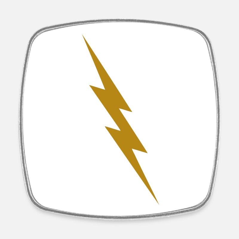 Golden Lightning Bolt - Square fridge magnet - white
