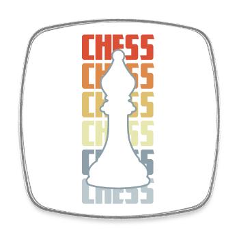 Vintage Chess - Square fridge magnet - white - Front