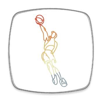 Basketball Retro - Square fridge magnet - white - Front