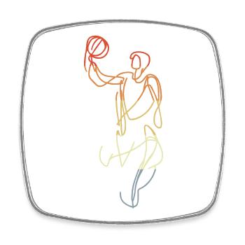 Basketball Vintage Look - Square fridge magnet - white - Front