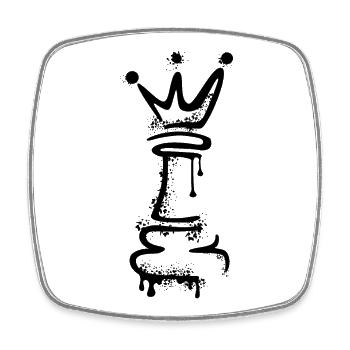 Chess King Graffiti Chess Player Club Symbol - Square fridge magnet - white - Front