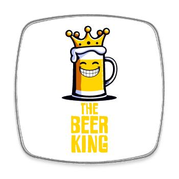 The Beer King - Square fridge magnet - white - Front
