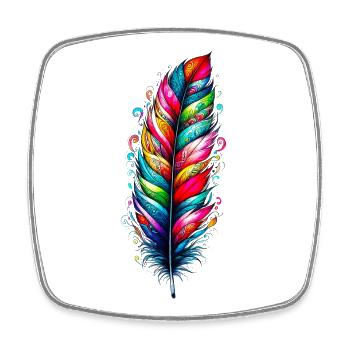 Feather - Square fridge magnet - white - Front
