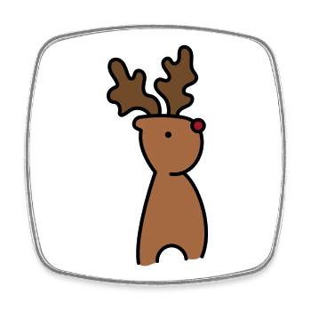 Elch zu Weihnachten - Viereckiger Kühlschrankmagnet - Weiß - Vorne