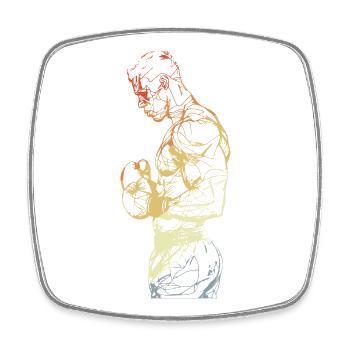 Vintage Boxer - Viereckiger Kühlschrankmagnet - Weiß - Vorne