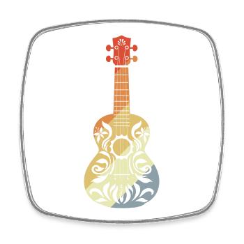 Ukulele Grafik Retro - Viereckiger Kühlschrankmagnet - Weiß - Vorne