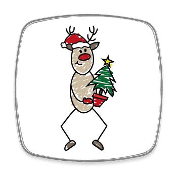 Weihnachten - Viereckiger Kühlschrankmagnet - Weiß - Vorne
