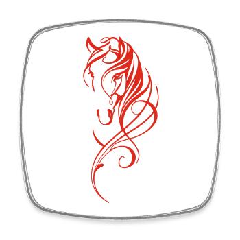Red Abstract Horse - Square fridge magnet - white - Front