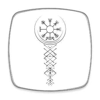 Vegvisir - Viereckiger Kühlschrankmagnet - Weiß - Vorne