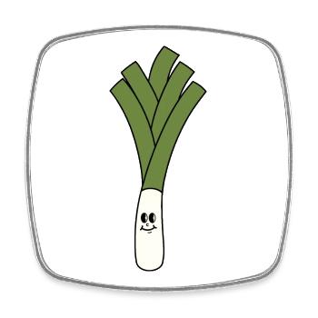 Leek - Square fridge magnet - white - Front