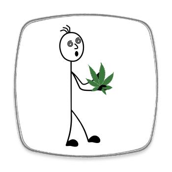 Hobby Gardener Figurine Stick - Magnet carré - blanc - Devant