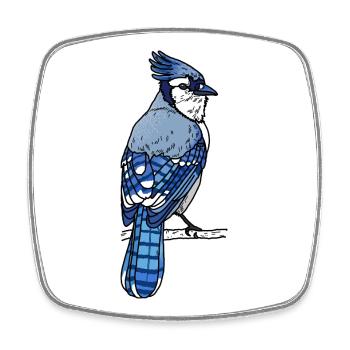 Blue jay - Square fridge magnet - white - Front