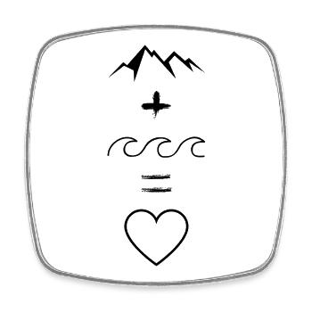 Berg und Meer Liebe - Viereckiger Kühlschrankmagnet - Weiß - Vorne