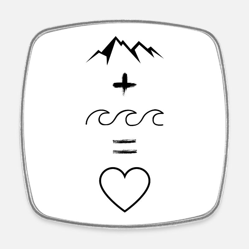 Berg und Meer Liebe - Viereckiger Kühlschrankmagnet - Weiß