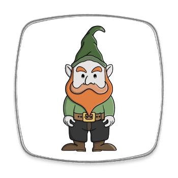 Lucky gnome - Square fridge magnet - white - Front