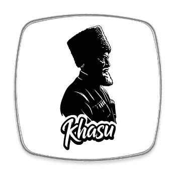 Khasu - Viereckiger Kühlschrankmagnet - Weiß - Vorne