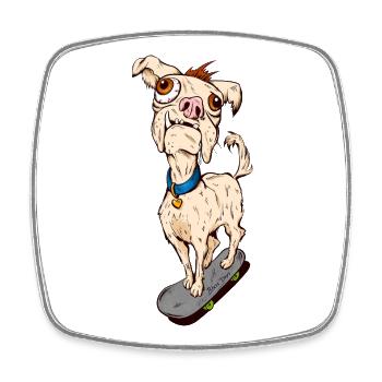 Ugly Skate Dog - Square fridge magnet - white - Front