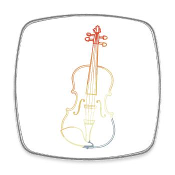 Vintage Violin Drawing - Square fridge magnet - white - Front