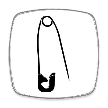 Safety pin - Square fridge magnet - white - Front