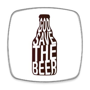 God save the Beer Beer Stubbi Celebrate Party - Magnet carré - blanc - Devant