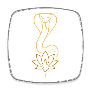 Kobra & Lotus - Symbol für Kraft und Erwachen - Viereckiger Kühlschrankmagnet - Weiß - Vorne